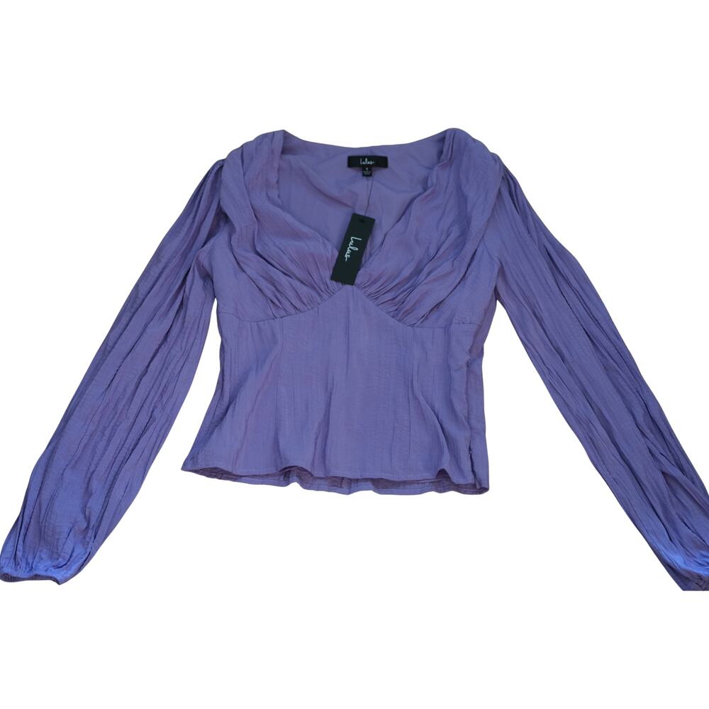 Lulu's Flowy Blouse Lightweight long sleeve - Purple - Size S NWT